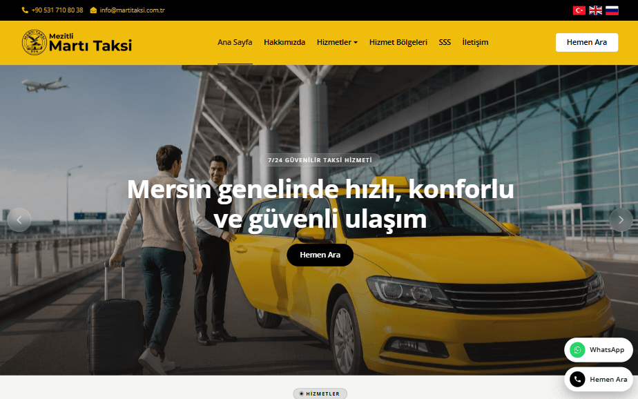 Taksi Web Sitesi Tasarımı