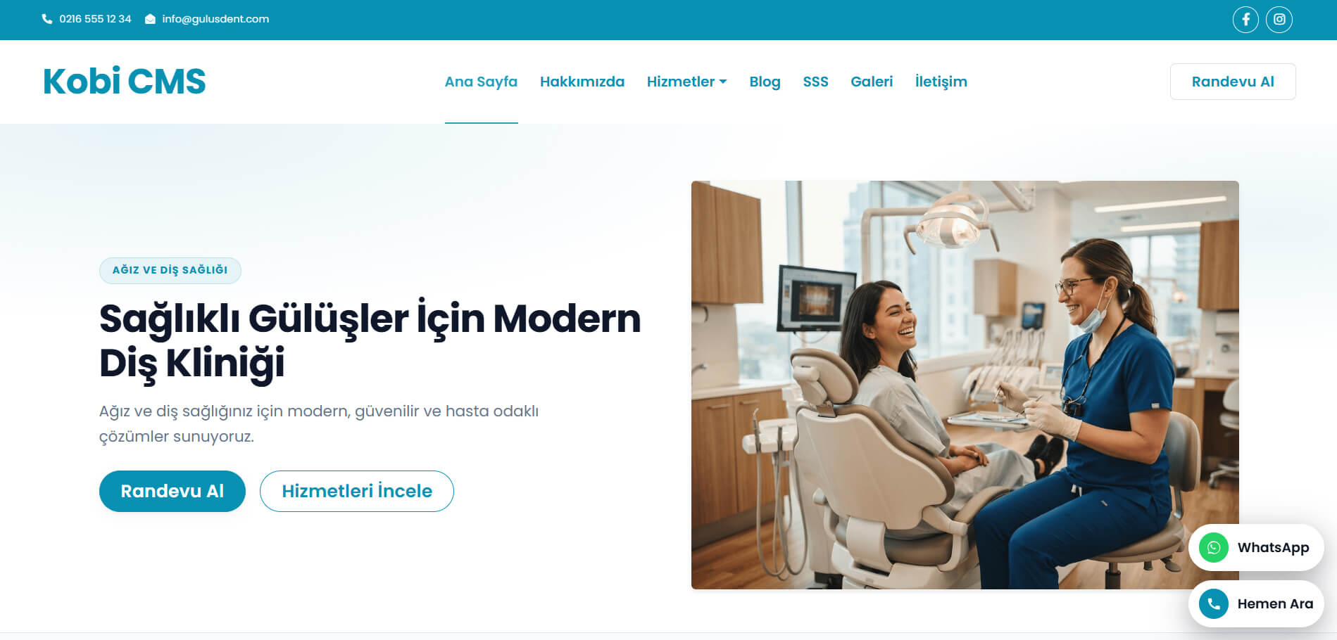 Diş Kliniği Web Sitesi Tasarımı