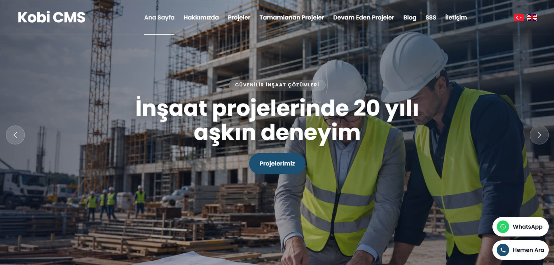 İnşaat Şirketi Web Sitesi Tasarımı
