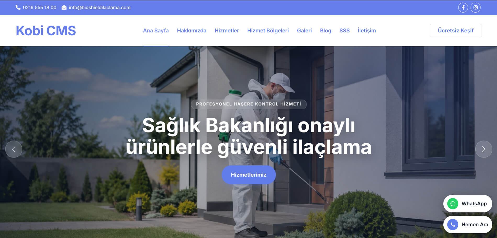 İlaçlama Şirketi Web Sitesi Tasarımı