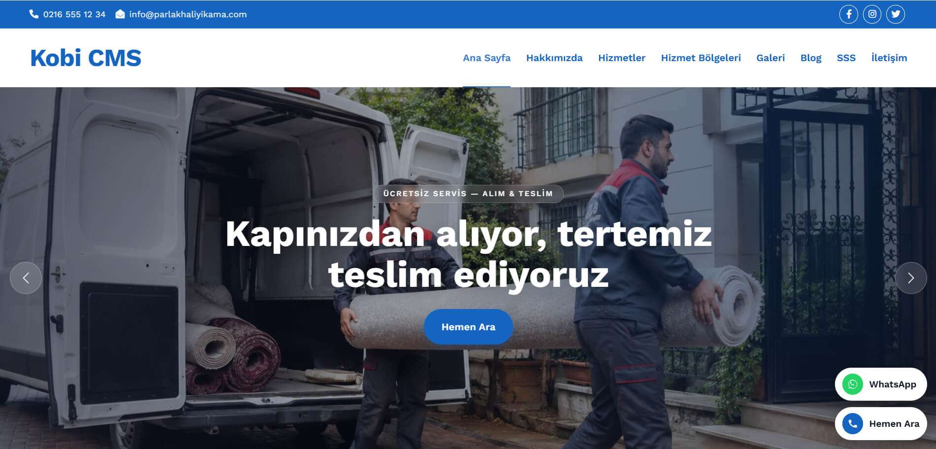 Halı Yıkama Web Sitesi Tasarımı
