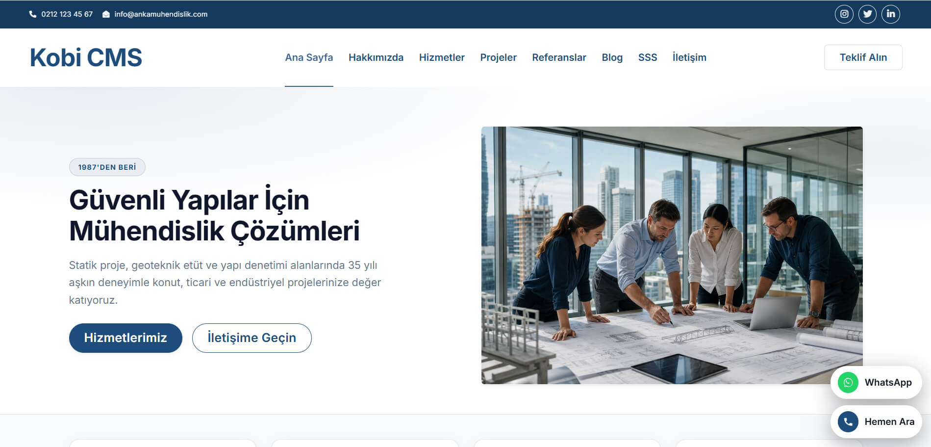 Mühendislik Firması Web Sitesi Tasarımı
