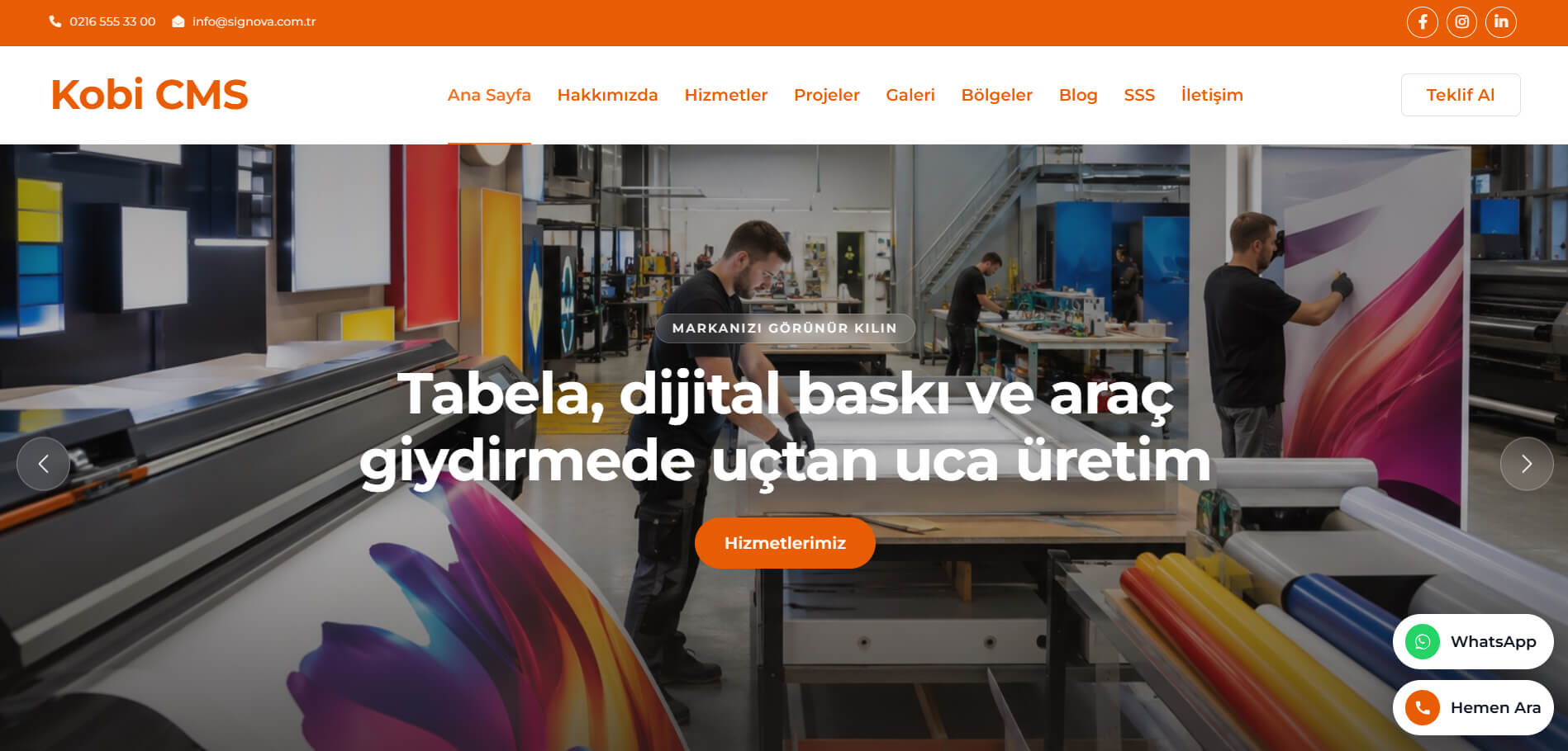 Reklam & Tabela Web Sitesi Tasarımı