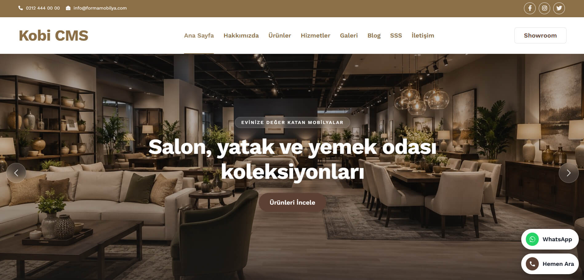 Mobilya Mağazası Web Sitesi Tasarımı