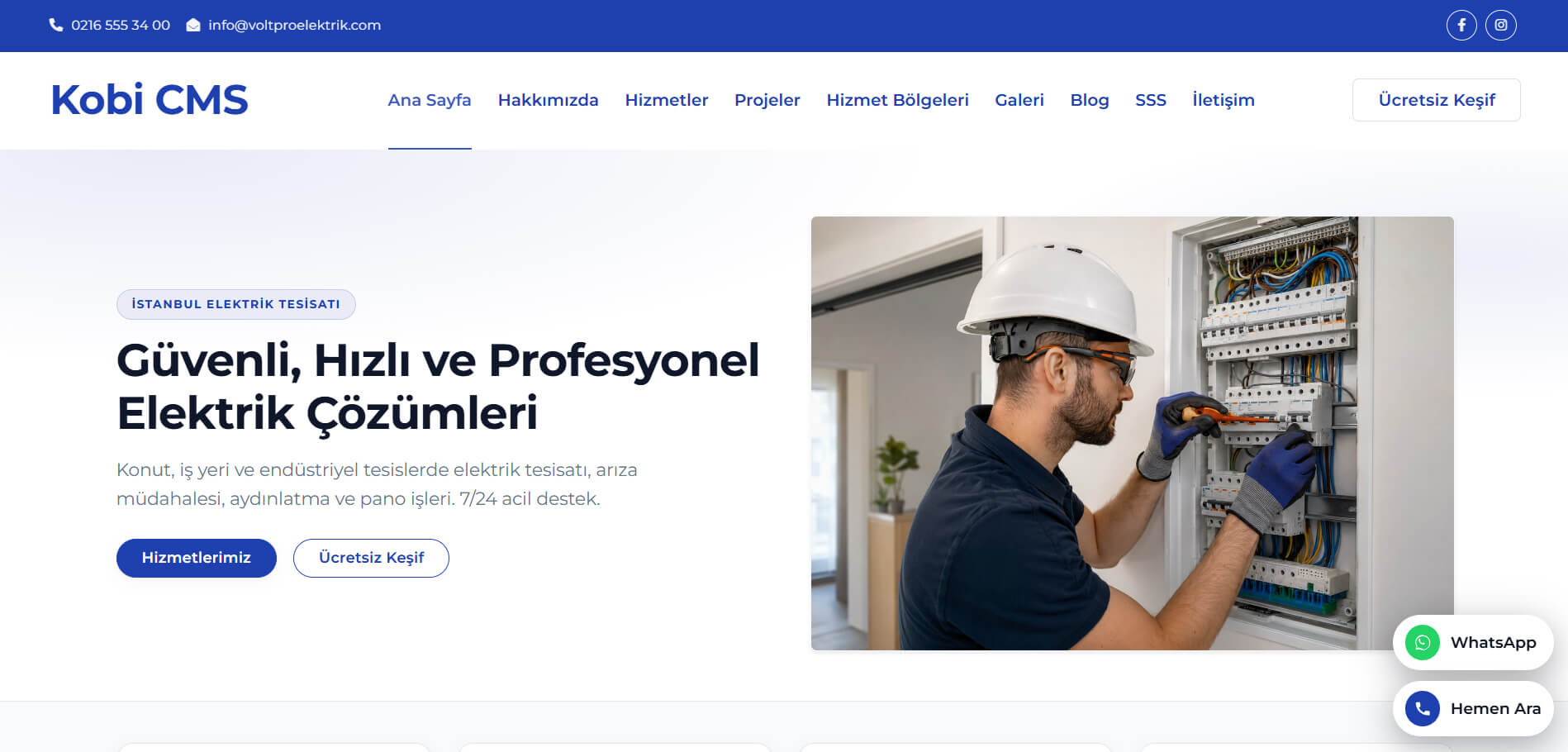 Elektrikçi Web Sitesi Tasarımı
