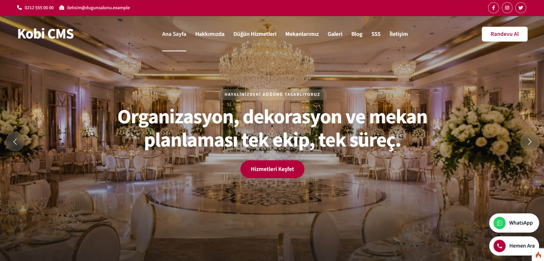 Düğün Salonu Web Sitesi Tasarımı