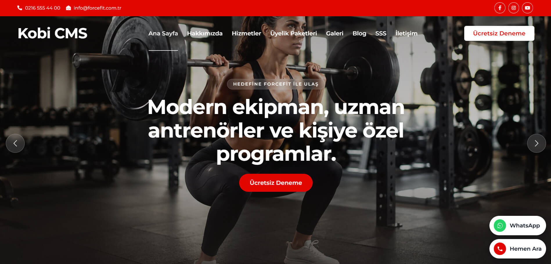 Spor Salonu Web Sitesi Tasarımı
