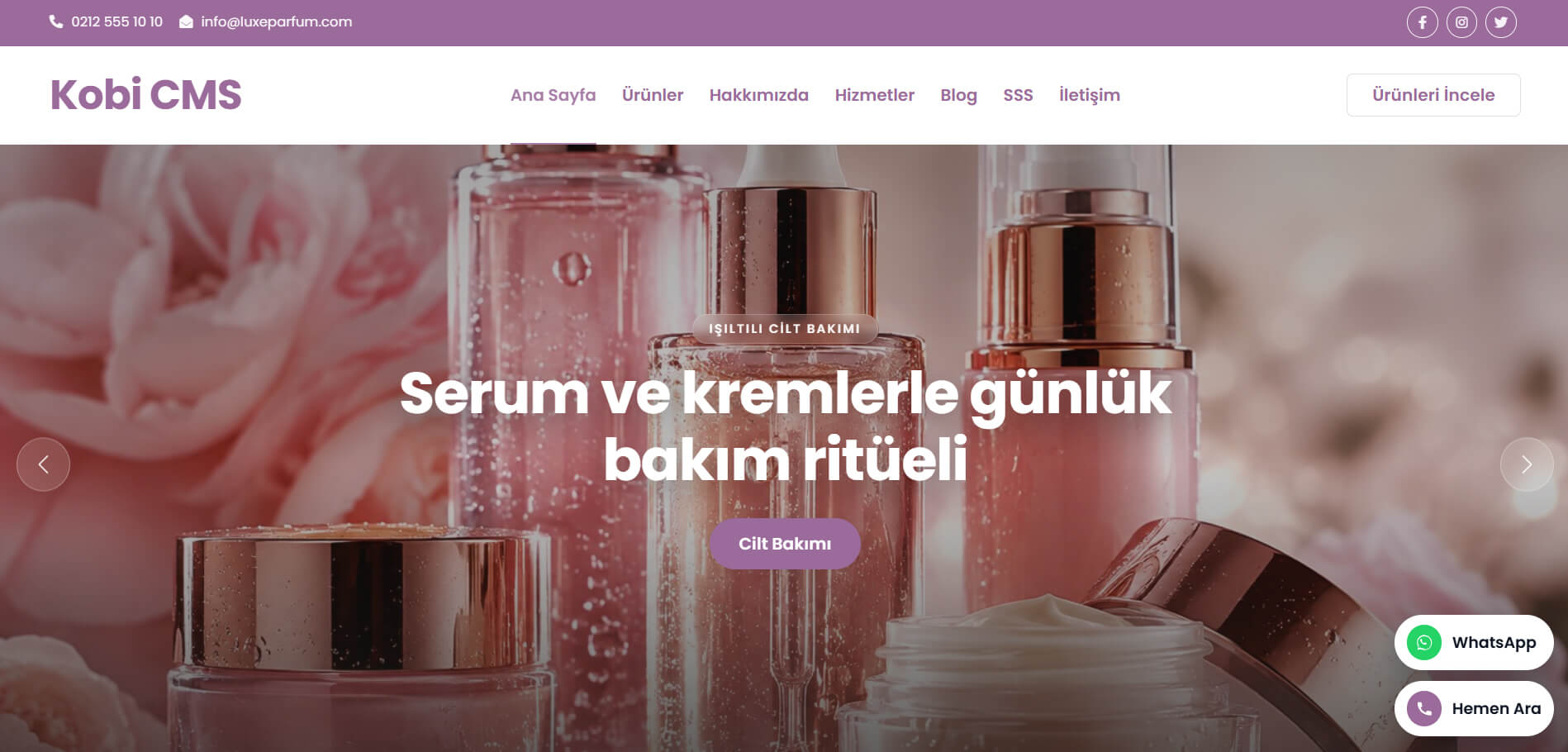 Kozmetik Web Sitesi Tasarımı